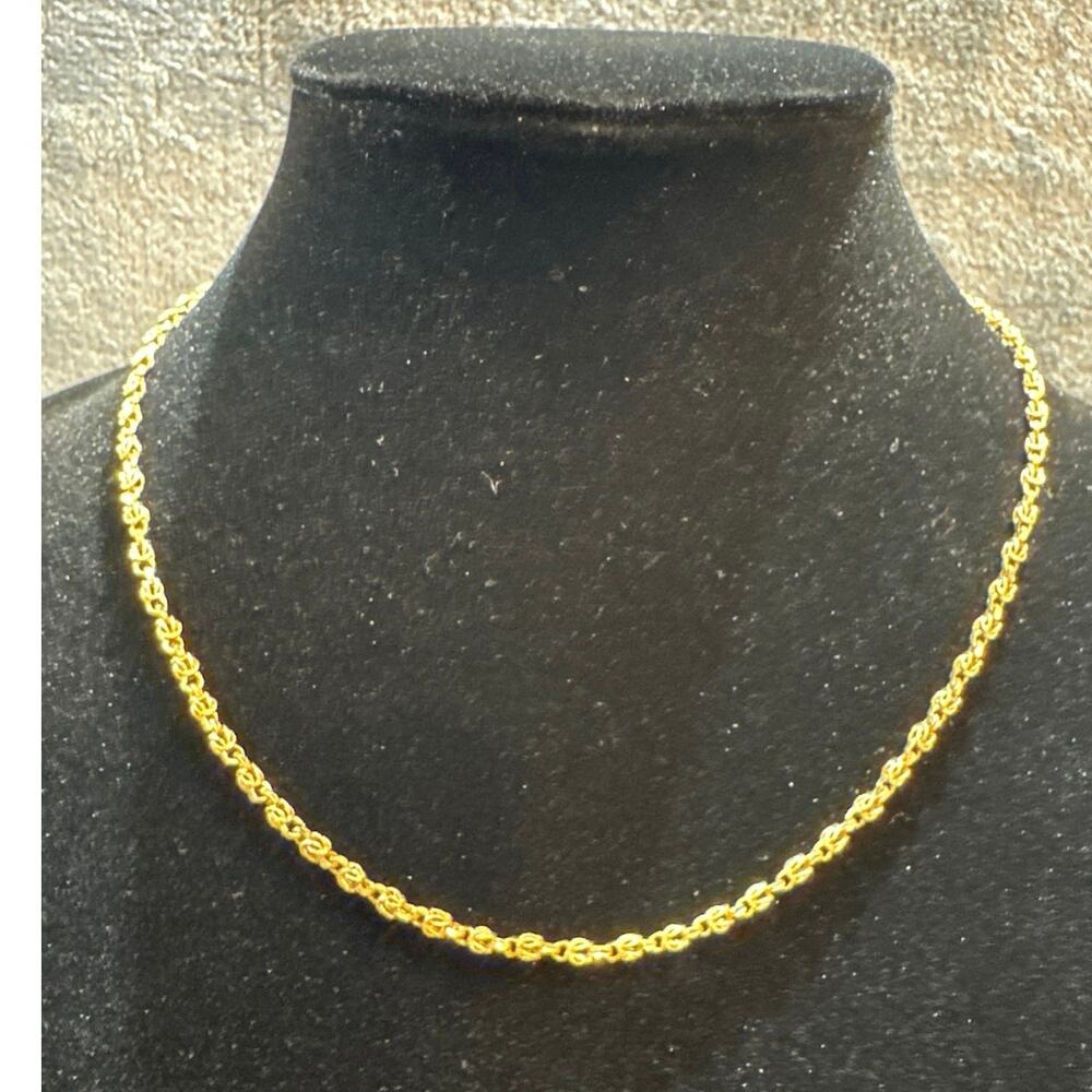 VTG 14K Yellow Gold Rope Chain Necklace 18” 4 Grams w/ Safety Clasp